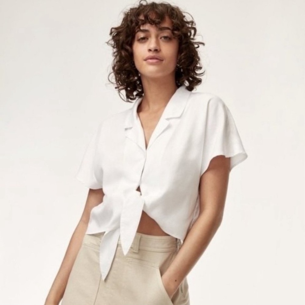 Aritzia Wilfred Free the Tie Front Top